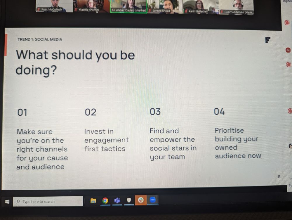 Top tips for social media: Make sure you're on the right channels for your cause, invest in engagement first tactics, find and empower the social stars in your team, prioritise your owned audience.