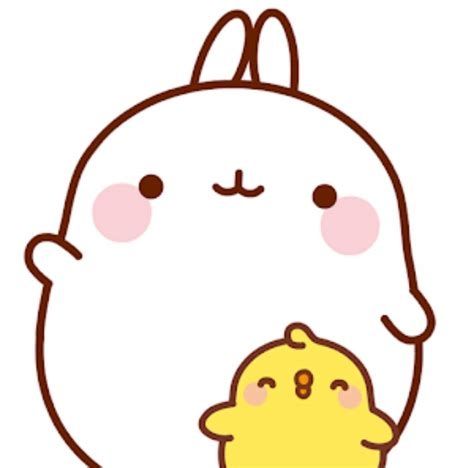 A picture of Molang (a white round cartoon rabbit) and Piu Piu (a small round cartoon chicken) waving at you.