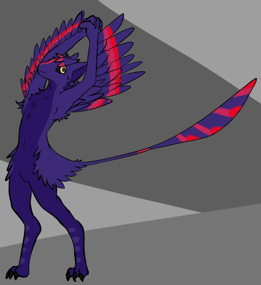 An avali doing stretchies