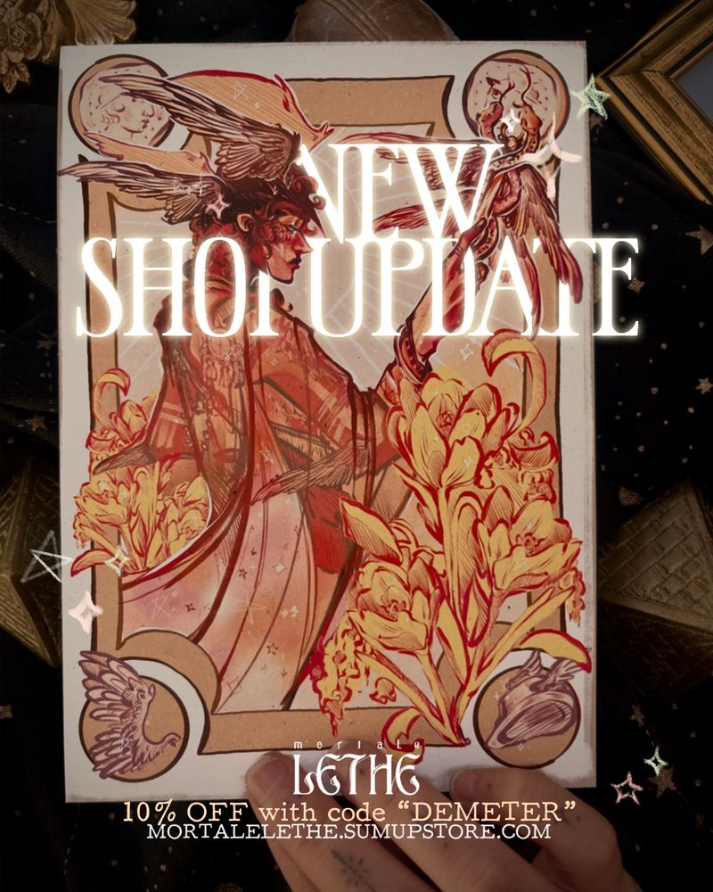 Shop update montage with infos and Hermes print as background