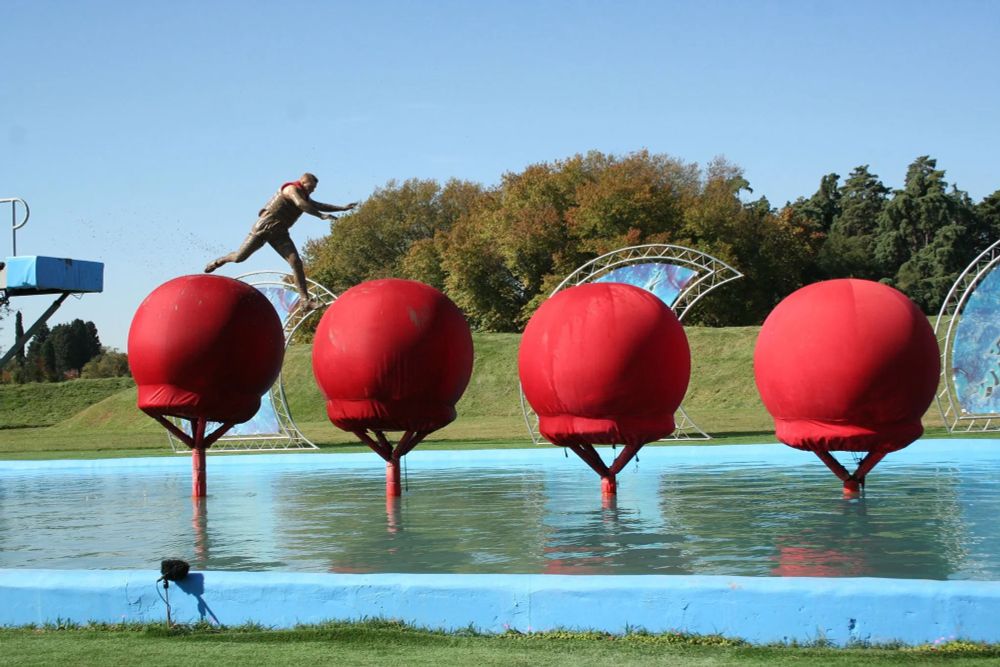 Total Wipeout big red bouncy balls