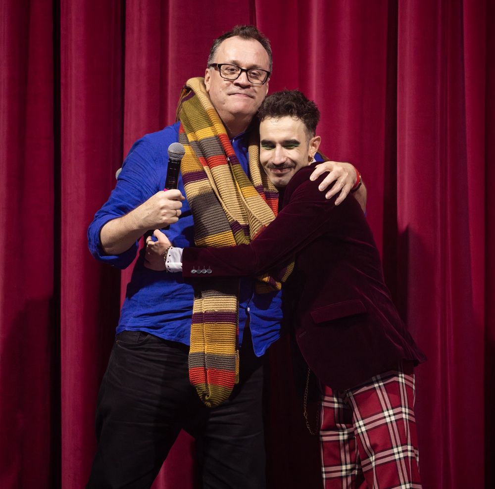 RTD onstage at Gally Cab and I'm giving him a big hug