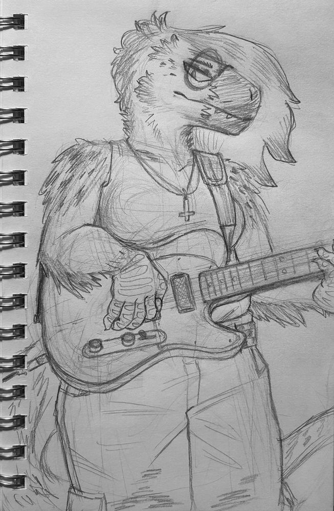 uncolored pencil sketch of the former