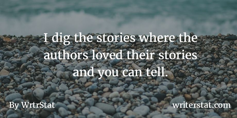 I dig the stories where the authors loved their stories and you can tell. - Wrtr ~ Background photo shows a closeup of a ground level view of waves crashing and rolling against the expanse of a round stone beach.