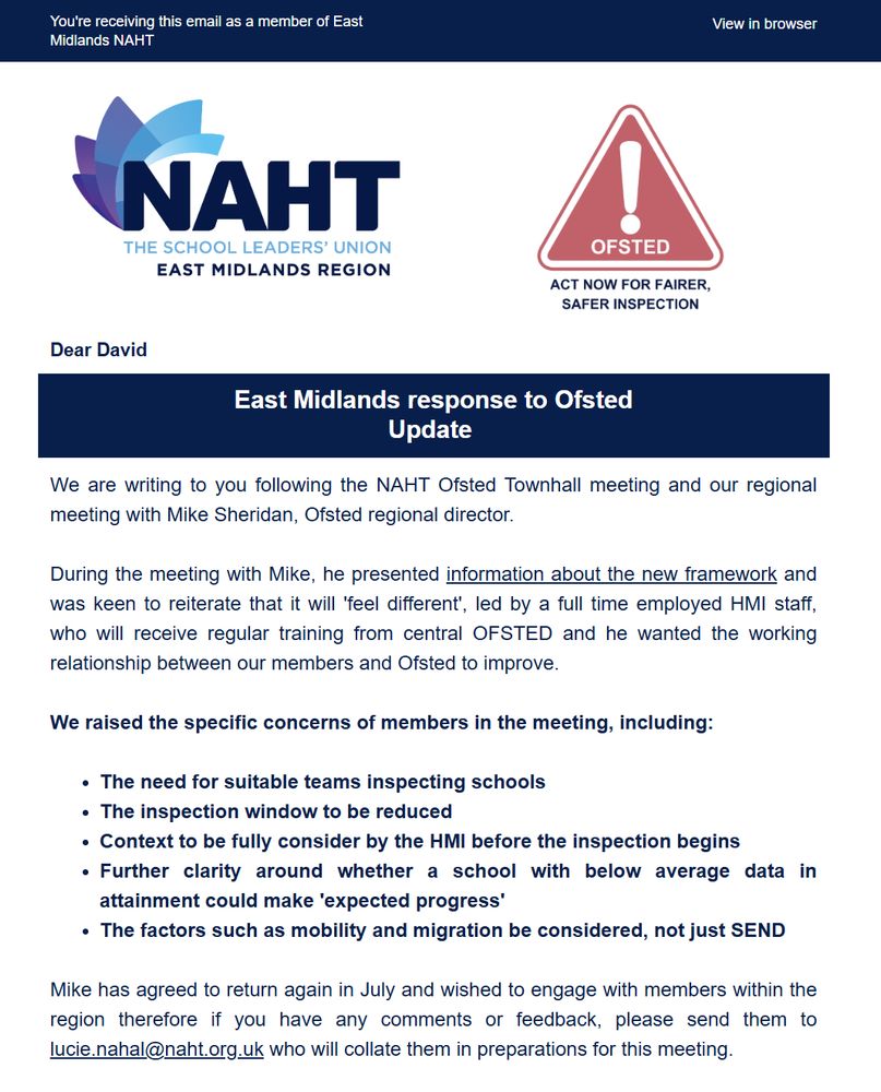 A screen shot of the email that's been sent to your inbox