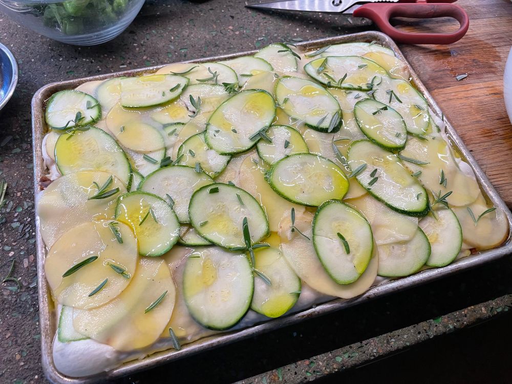 Focaccia ready for the gas grill 