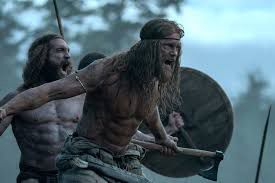Alexander Skarsgård leading a raiding party in The Northman
