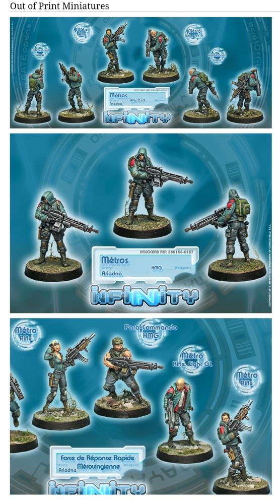 Screenshot of the "Metros" miniatures, made by Corvus Belli for the wargame Infinity