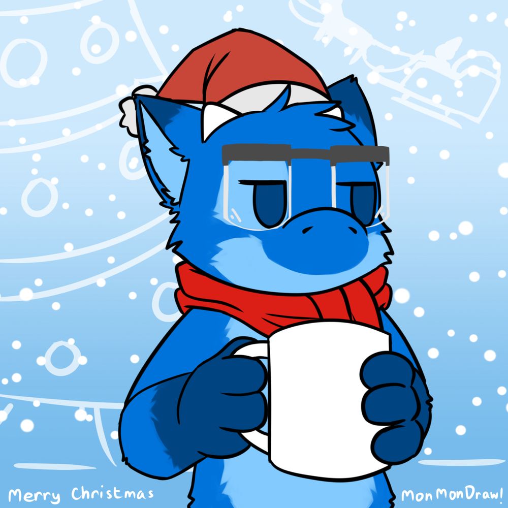 MonMon is enjoying a hot cocoa.