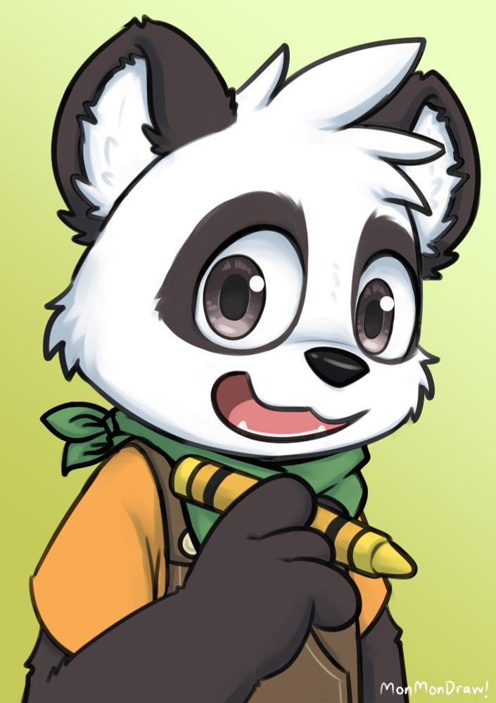 A panda who loves to draw