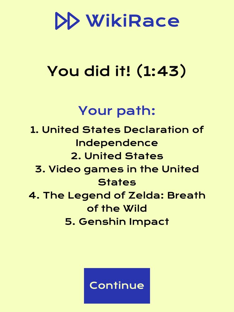 wiki race screenshot