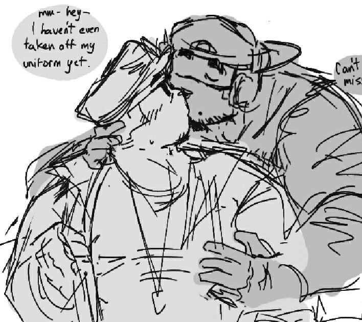 djbooth and commander from Tower defense simulator kiss. and it's awesome
Commander says: Mm, hey- I haven't even taken off my uniform yet.
DJ says: Can't I miss you? 