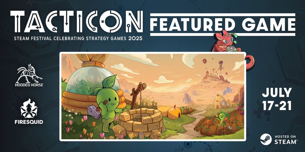 A banner showing the cover art of Green Again with a border indicating the game being featured in the TactiCon Steam event.