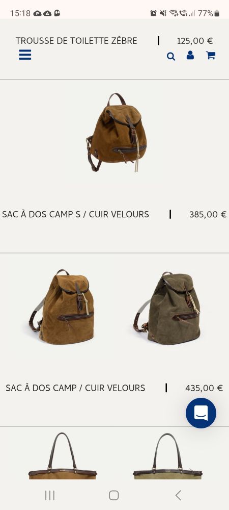 Articles de la marque bleu de chauffe. Des sacs à dos qui ressemblent à des visages énervés voire carrément méchants 