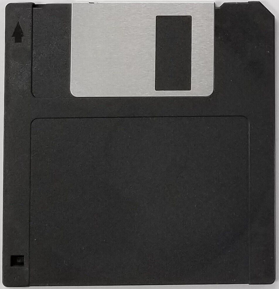 a black 3½-inch floppy disk.