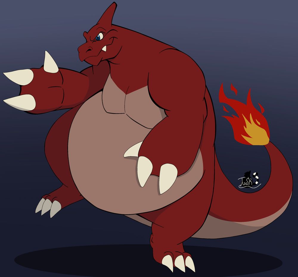 Drawing of a chunky Charmeleon.
