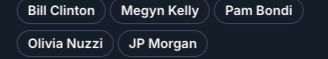 Trending: Bill Clinton, Megyn Kelly, Pam Bondi, Olivia Nuzzi, JP Morgan