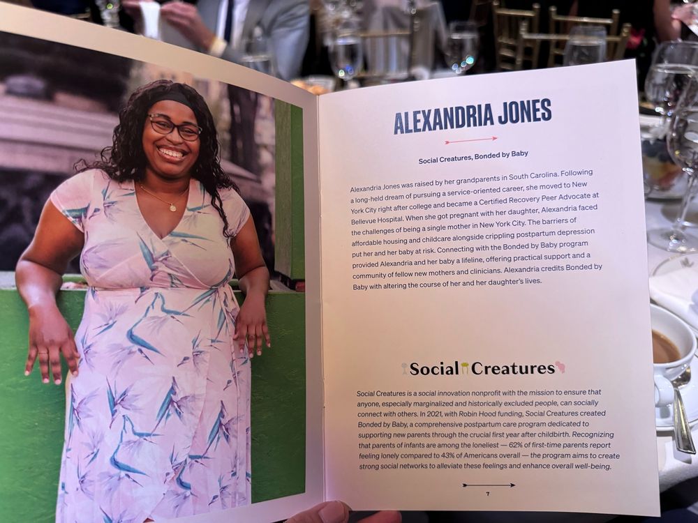 Page from a program describing the social creatures nonprofit