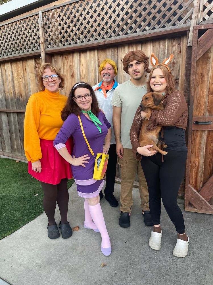A group of people dressed as the cast of Scooby Doo!