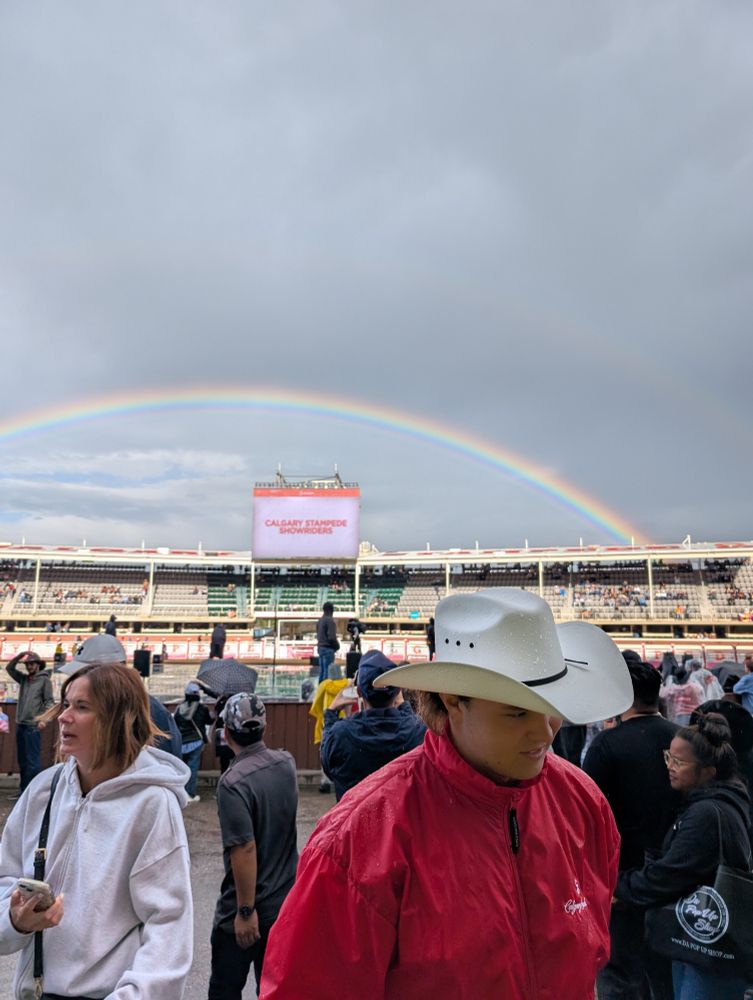 Rainbow over the Calgary rodeo grounds