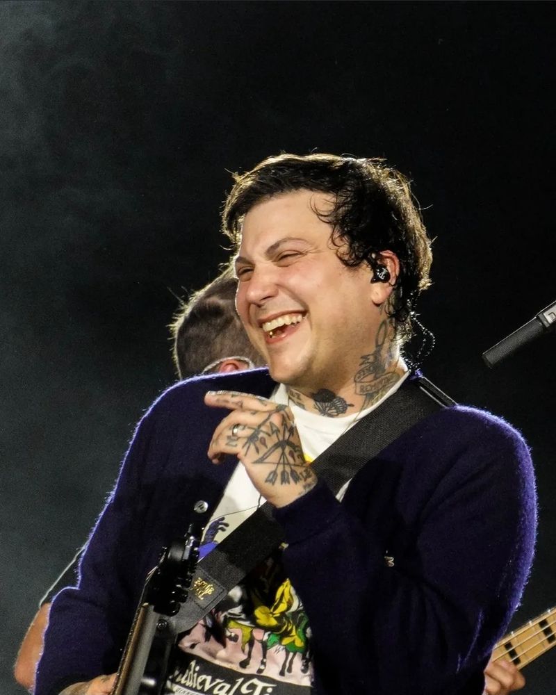 frank Iero from my chemical romance laughing and looking adorable 