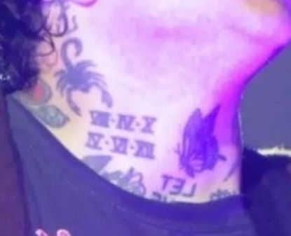 close up of Frank Iero's neck