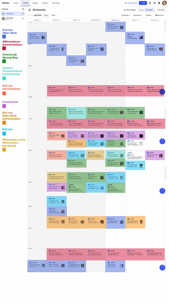 Example of Buffer.com schedule interface