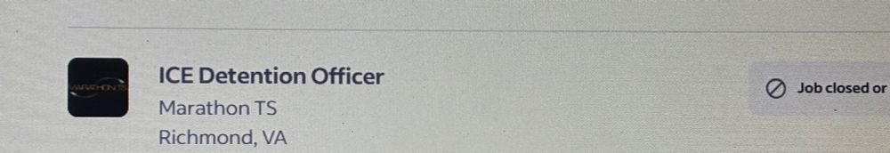 ICE listing on Indeed (closed)