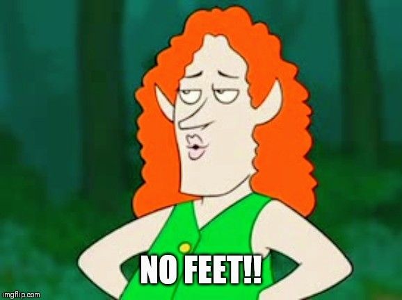 Cartoon of a Red haired leprechaun looking like Kenny G saying 