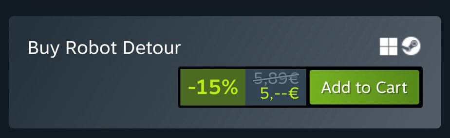 Robot Detour first sale! Exactly 5 euros too :)