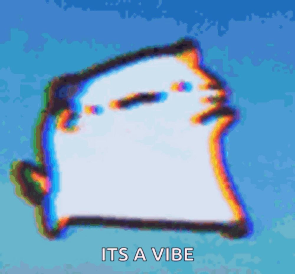 a picture of a cat with the words " it 's a vibe " on the bottom