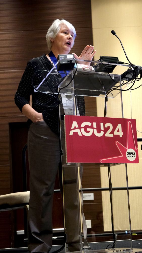 Larisa Goncharenko speaking at AGU24