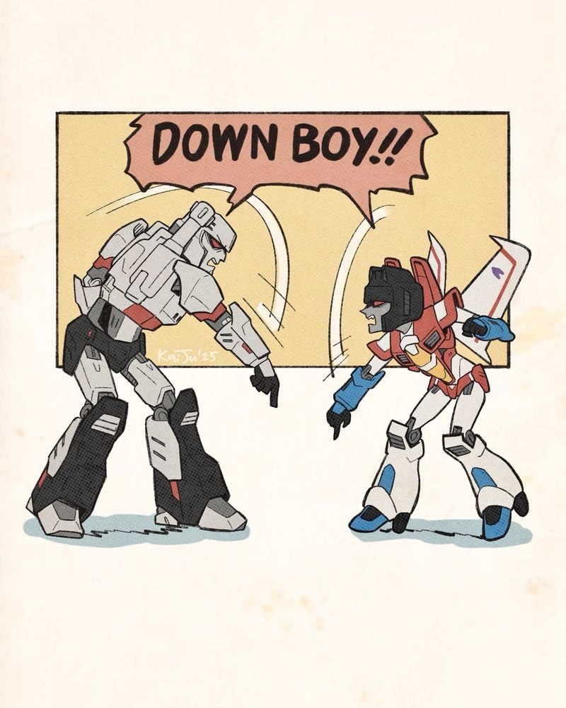 Megatron and Starscream in their habitat (divorced husbands).