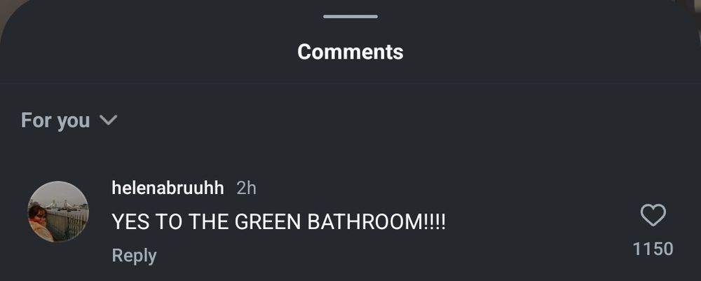 screenshot of an instagram comment under julievlorentzens post that currently sits at 1150 likes