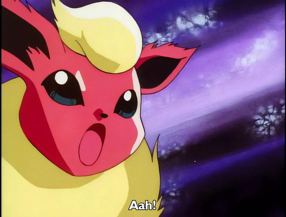 Pokemon - Season 1 Episode 56 - The Ultimate Test
Frame 1120/1753
Caption: Aah!

Timestamp: 00:14:06.19