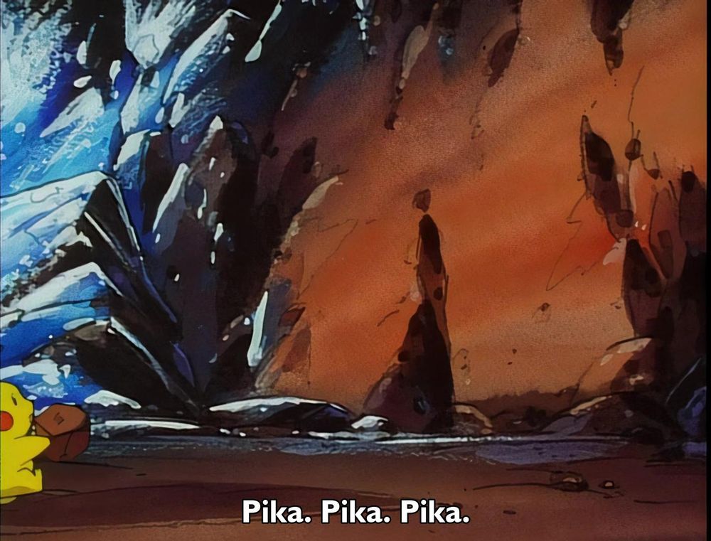 Pokemon - Season 1 Episode 59 - Volcanic Panic (2)
Frame 1456/2420
Caption: Pika. Pika. Pika.

Timestamp: 00:13:55.789