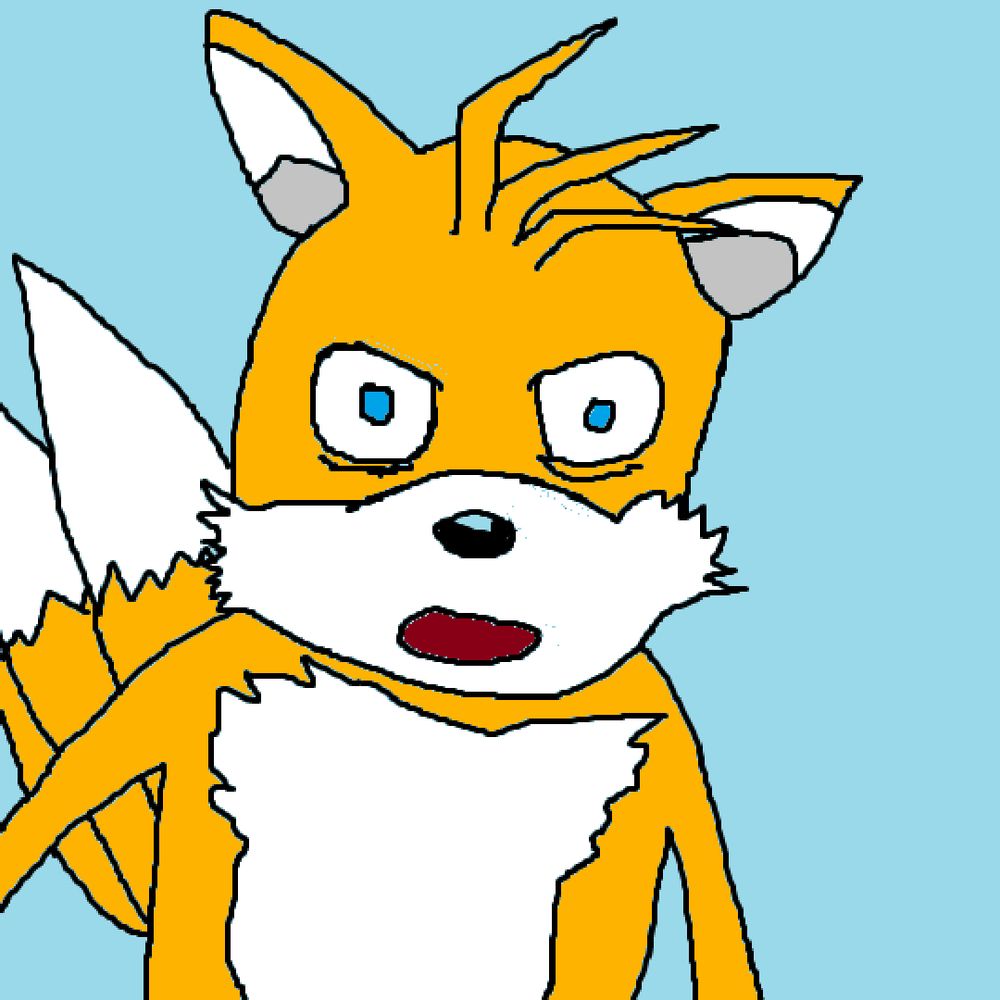 Tails the Fox looking shocked, as in Tails Gets Trolled