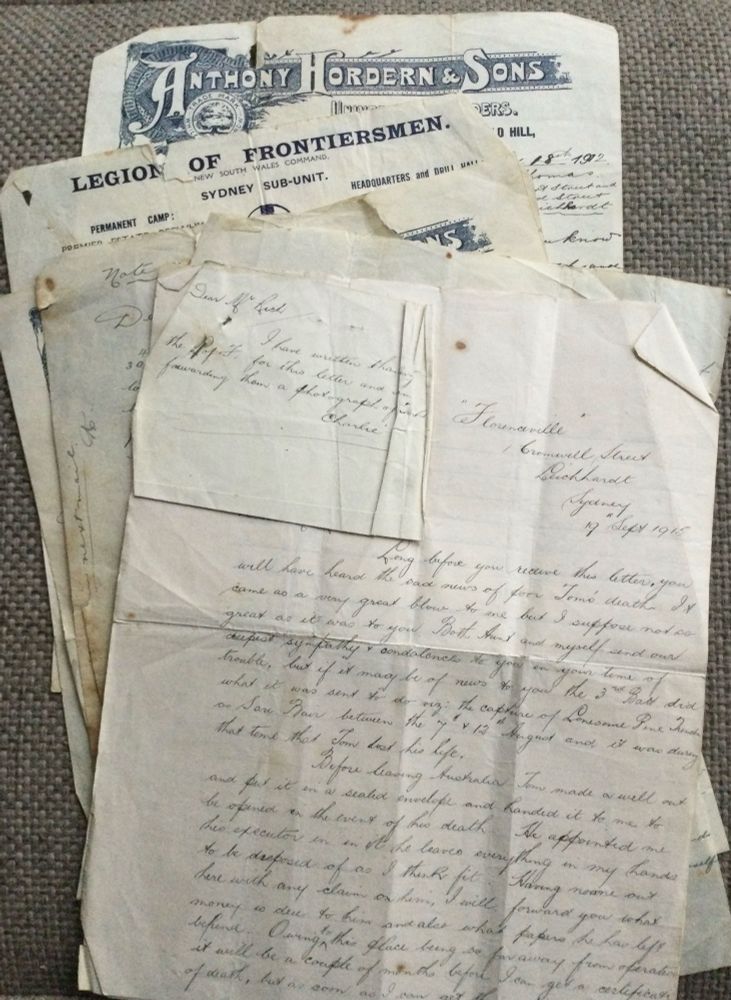 Letters from a great uncle. He emigrated to Oz in 1910. Sadly died at Gallipoli. 