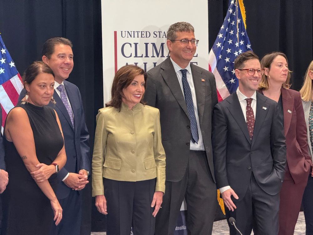 Director Sixkiller stands with national leaders at Climate Week in New York City. 