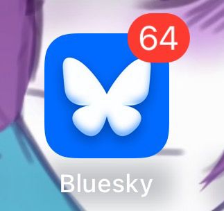 A screenshot of my BlueSky app, showing that I have received 64 notifications since I last opened it. 