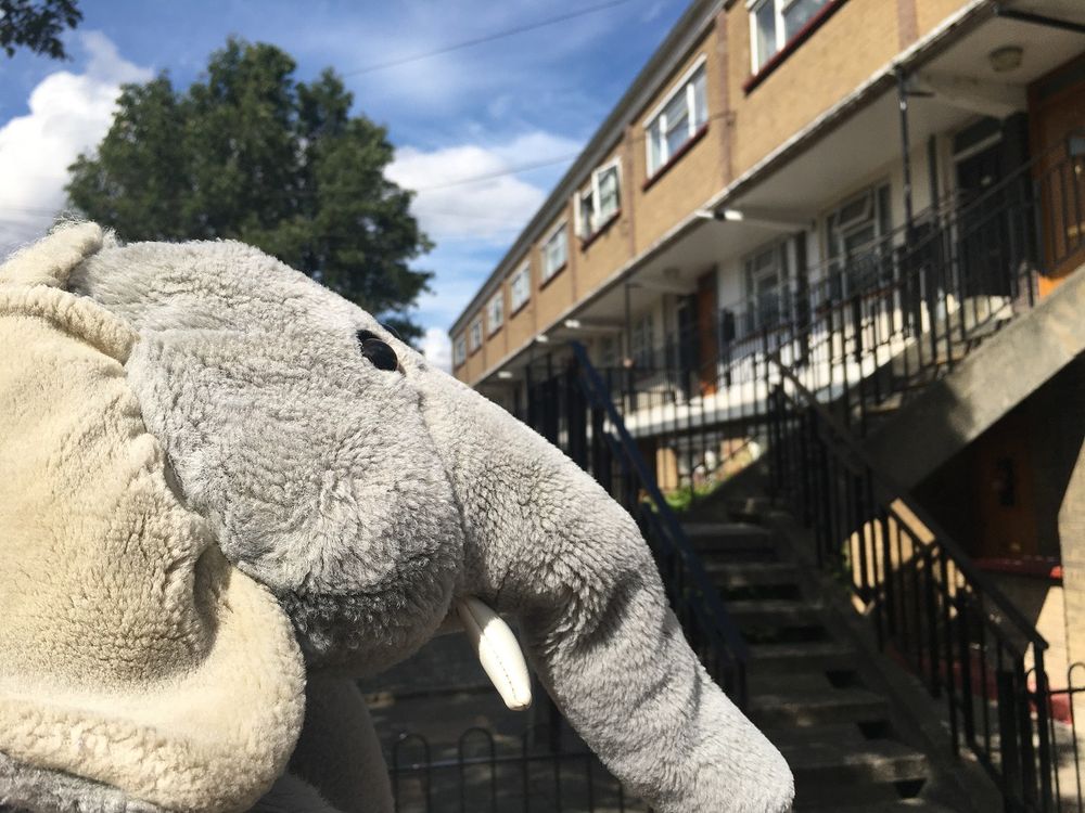 Millennium Dome, Elephant, in front of the external stairwell that will distinguish Ming’s Mansion