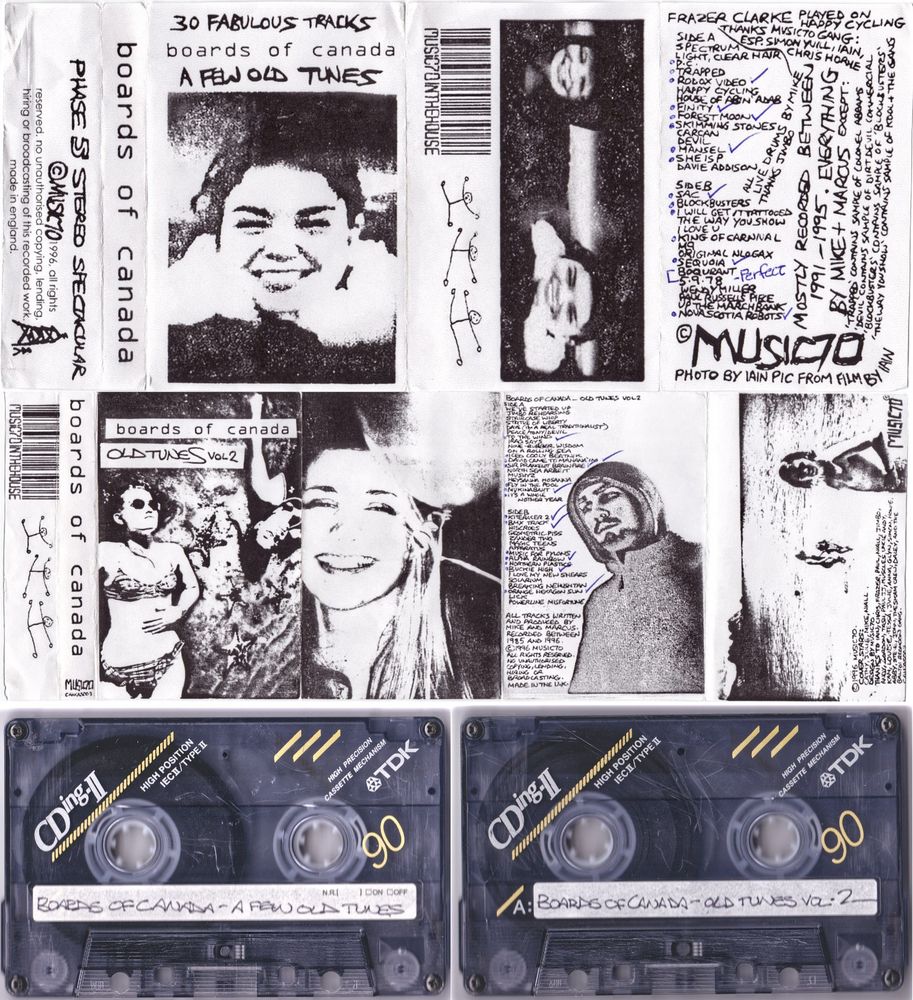 Boards of Canada cassette inserts and tapes for A Few Old Tunes and Old Tunes Vol. 2