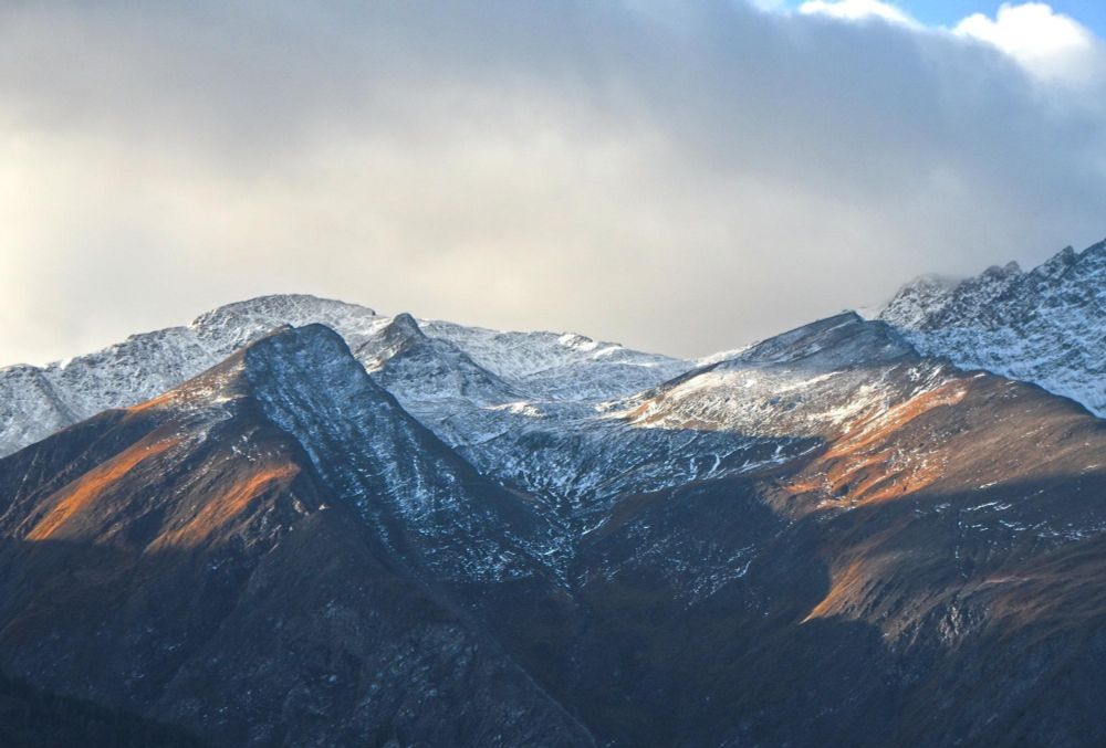 First light mountain view