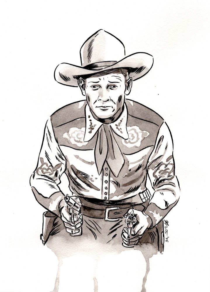 Ink drawing of roy rogers