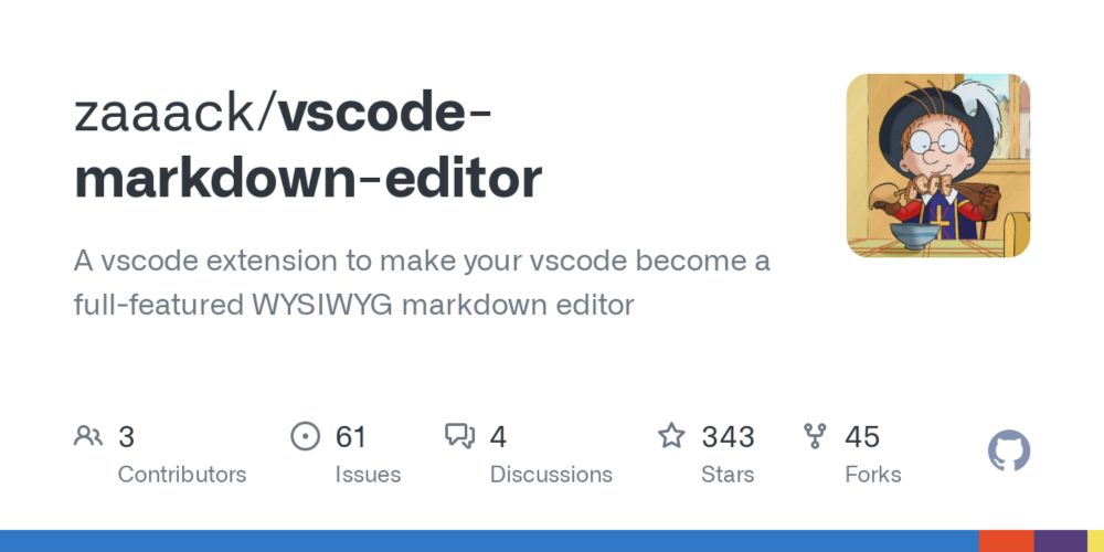 GitHub - zaaack/vscode-markdown-editor: A vscode extension to make your vscode become a  full-featured WYSIWYG markdown editor