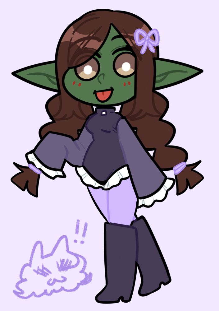New goblin girl drawing from today. Drawn in procreate. 