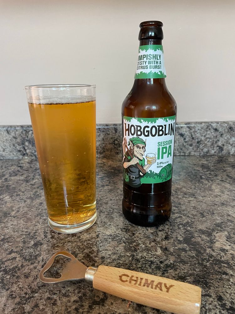 Hobgoblin IPA and Chimay bottle opener 