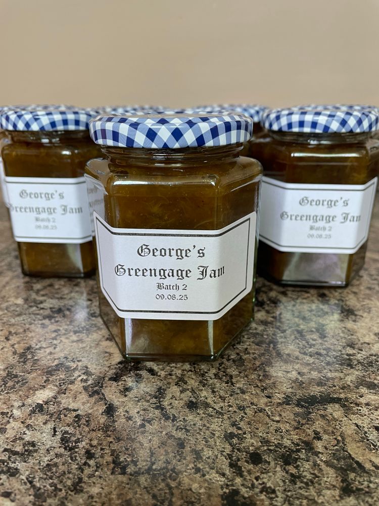 Homemade greengage jam