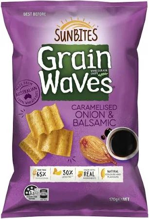 Caramelised onion and balsamic flavoured grain waves