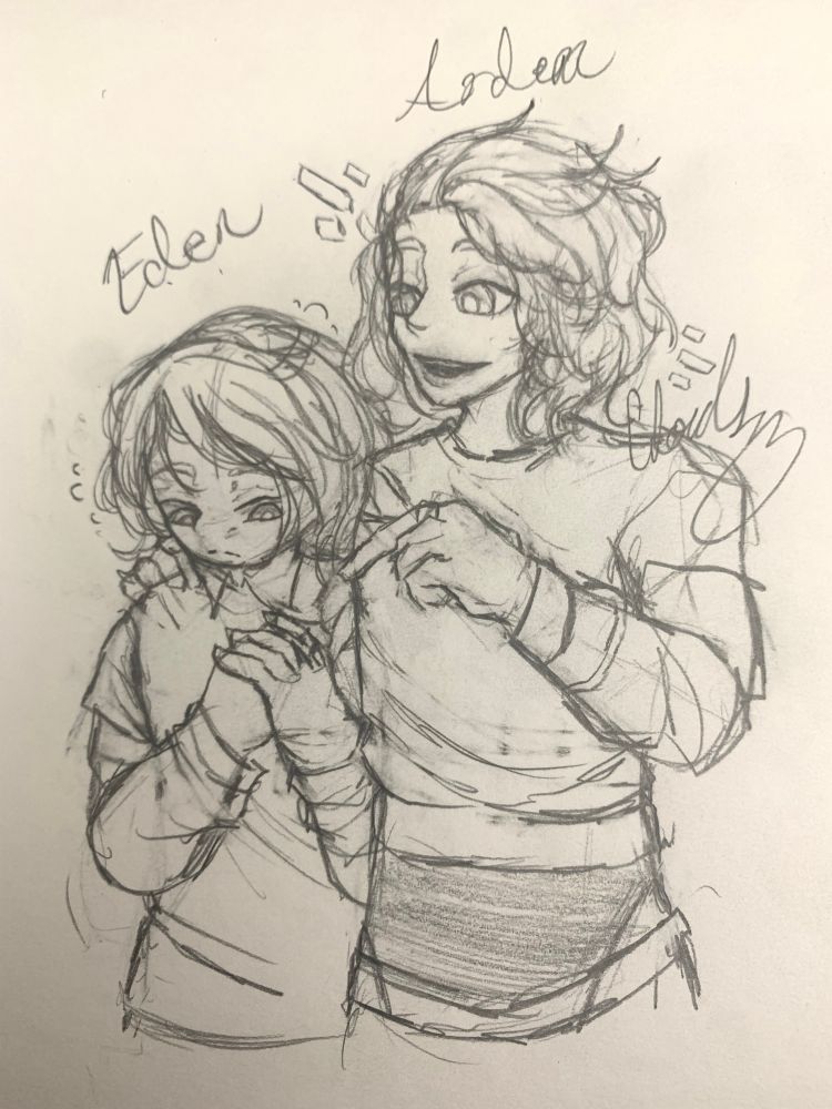 Operator EDEN (left) shy, anxious, and Drifter ARDEN (right) excited and introducing Eden in 1999